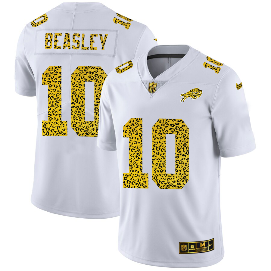 Buffalo Bills #10 Cole Beasley Men Nike Flocked Leopard Print Vapor Limited NFL Jersey White->carolina panthers->NFL Jersey